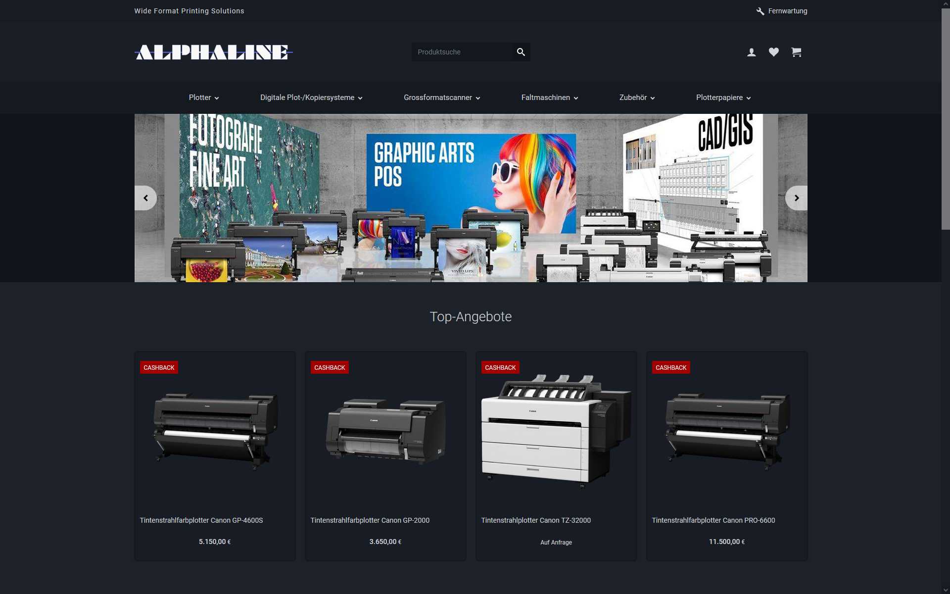 Bild: myfactory Webshop-Template für Alphaline GmbH